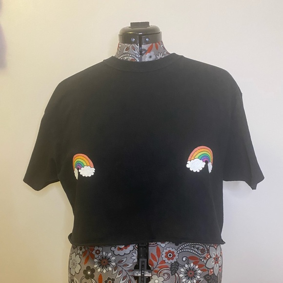 Rainbow Pastie Crop Tee - Picture 1 of 3